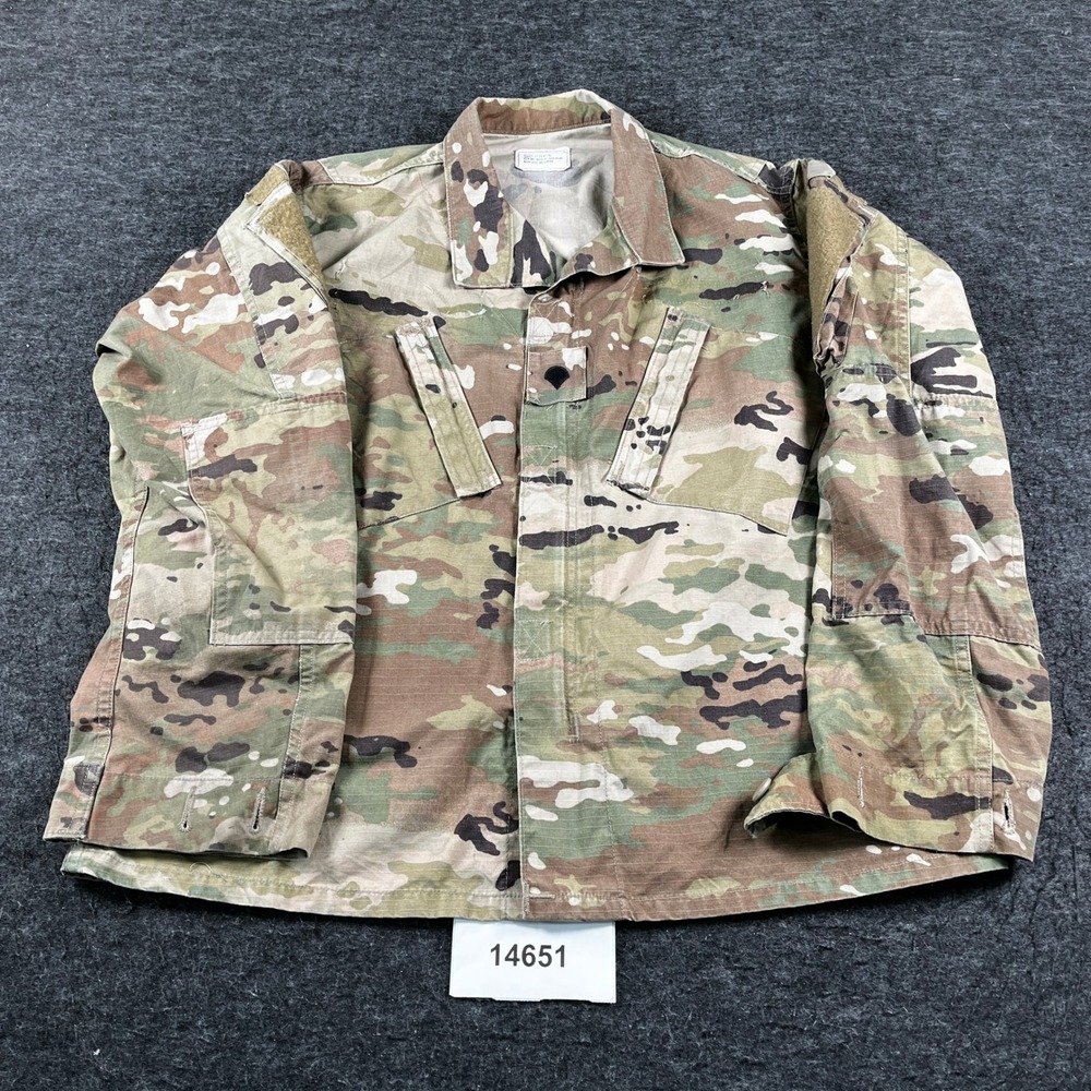 Insect Shield Combat Uniform Coat Mens Medium Short Green Camouflage Military